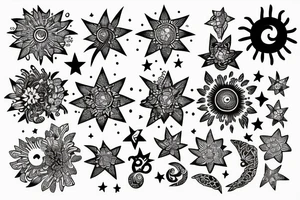 philippines sun and stars tattoo idea