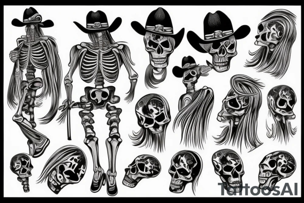 Skeleton cowboy on a horse tattoo idea