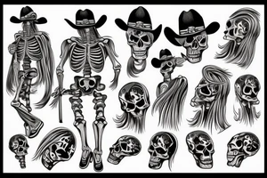 Skeleton cowboy on a horse tattoo idea