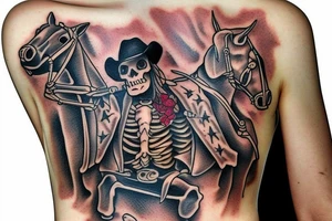 Skeleton cowboy on a horse tattoo idea