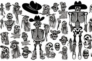 Skeleton cowboy on a horse tattoo idea
