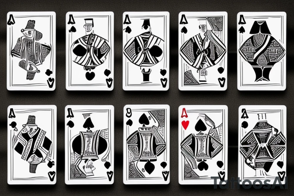 Cowboys playing cards around a table tattoo idea
