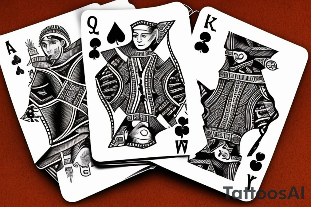 Cowboys playing cards around a table tattoo idea
