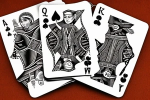 Cowboys playing cards around a table tattoo idea