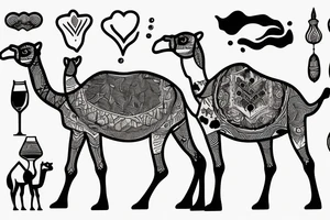 two hump camel with water inside tattoo idea