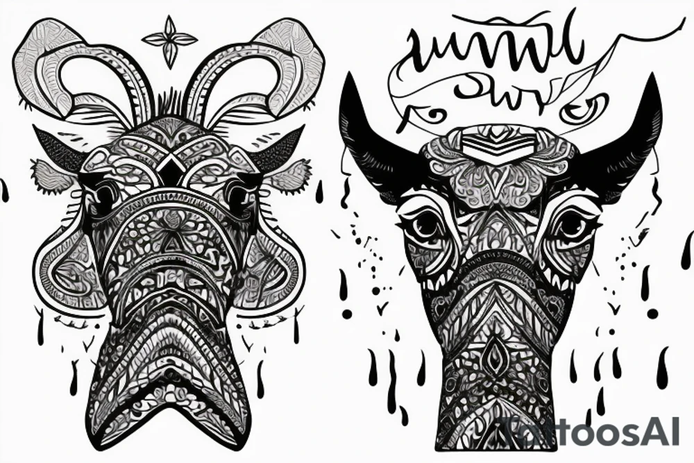 two hump camel with water inside tattoo idea