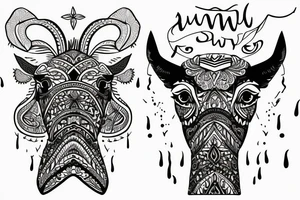 two hump camel with water inside tattoo idea