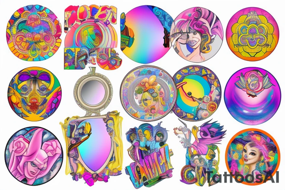 Circular mirror tattoo idea