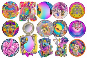 Circular mirror tattoo idea