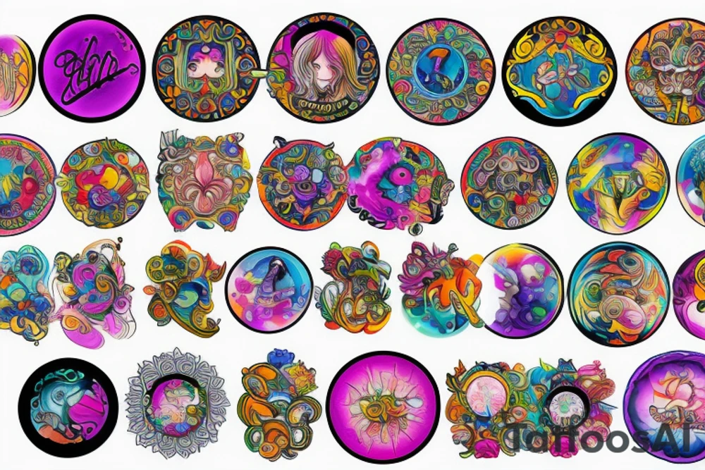 Circular mirror ornate tattoo idea