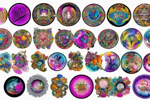 Circular mirror ornate tattoo idea