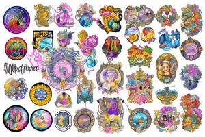 Circular mirror ornate tattoo idea