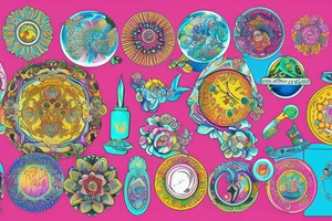 Circular mirror ornate tattoo idea