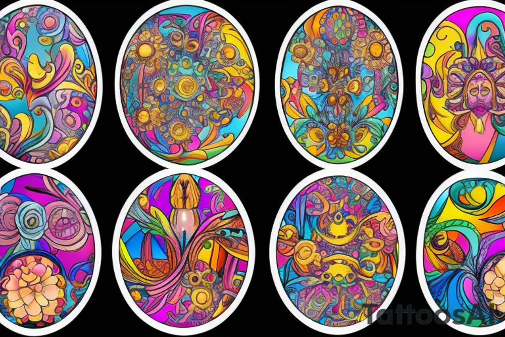 Ornate oval mirror tattoo idea