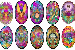 Ornate oval mirror tattoo idea