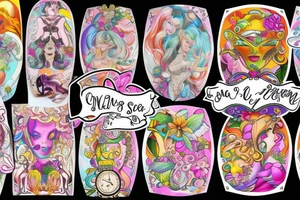 Ornate oval mirror tattoo idea