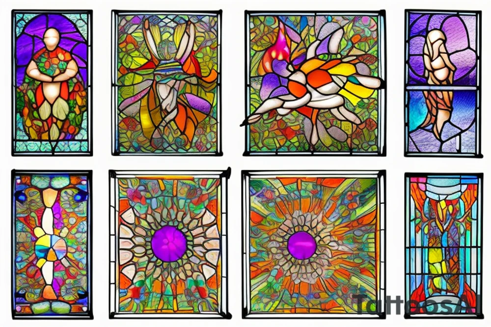 Stain glass window tattoo idea