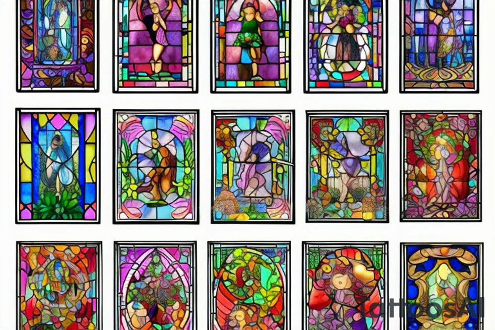 Stain glass window tattoo idea