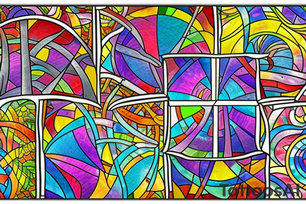 Stain glass window tattoo idea