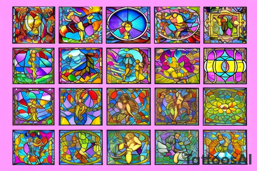 Stain glass window tattoo idea