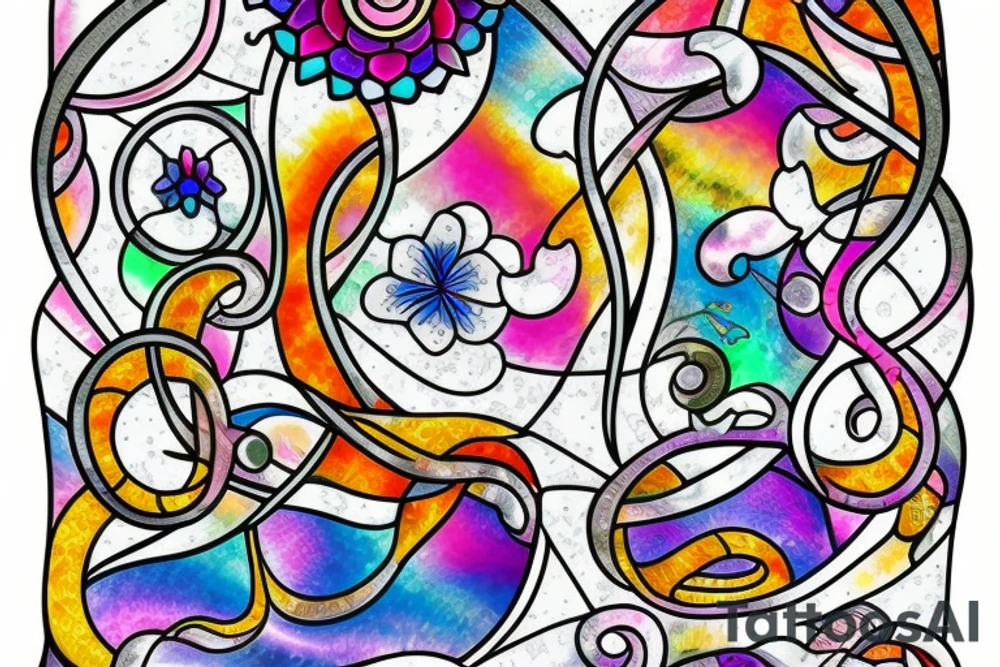 Stain glass window tattoo idea