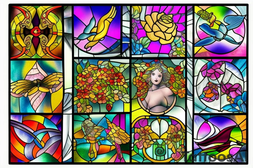 Stain glass window tattoo idea