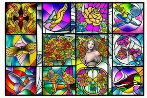 Stain glass window tattoo idea