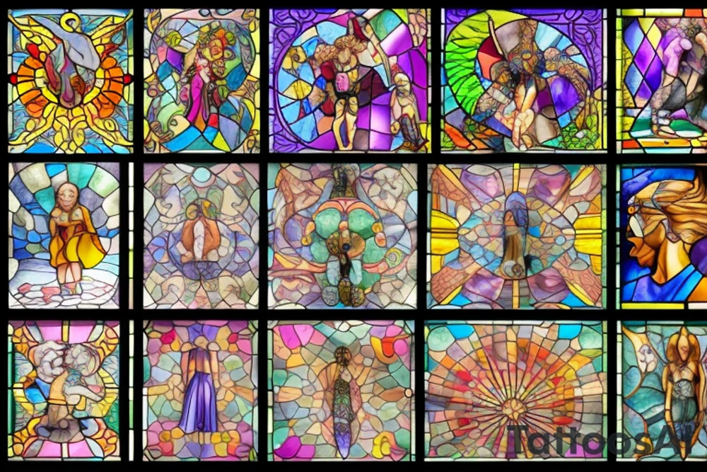 Stain glass window tattoo idea