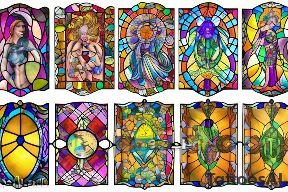 Stain glass window tattoo idea