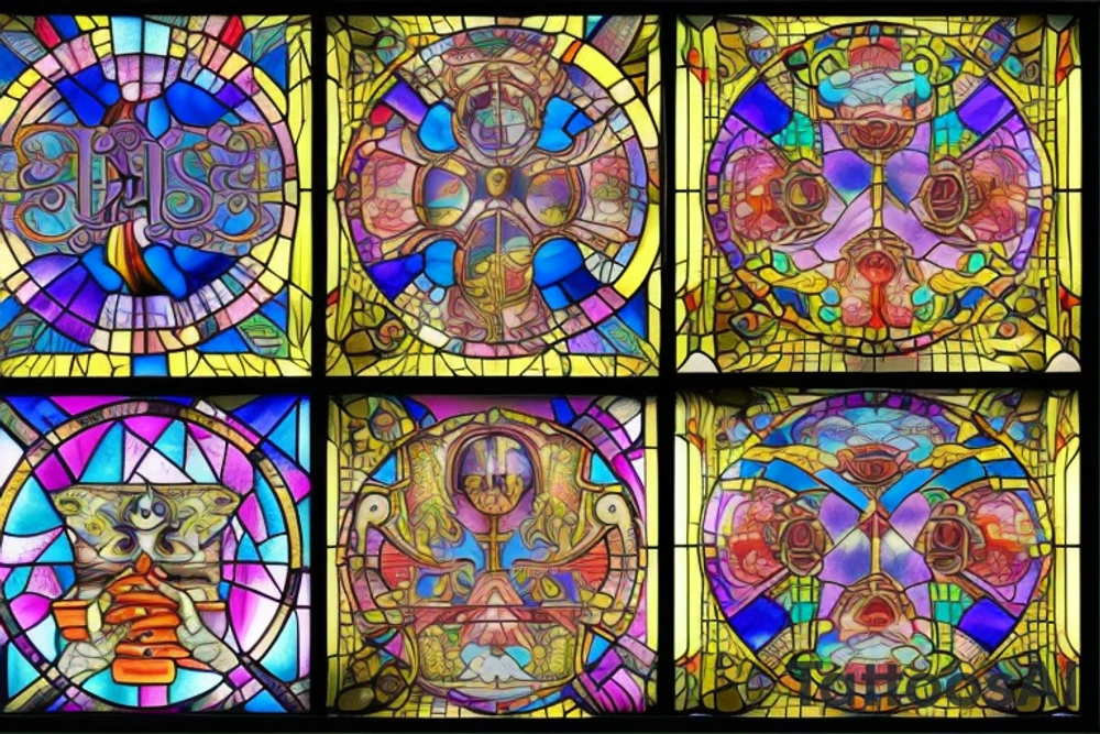 Stain glass window tattoo idea