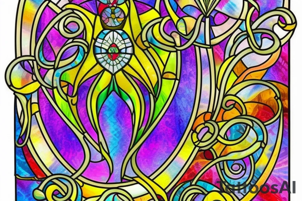 Stain glass window tattoo idea