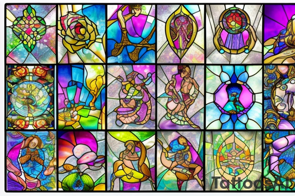 Stain glass window tattoo idea