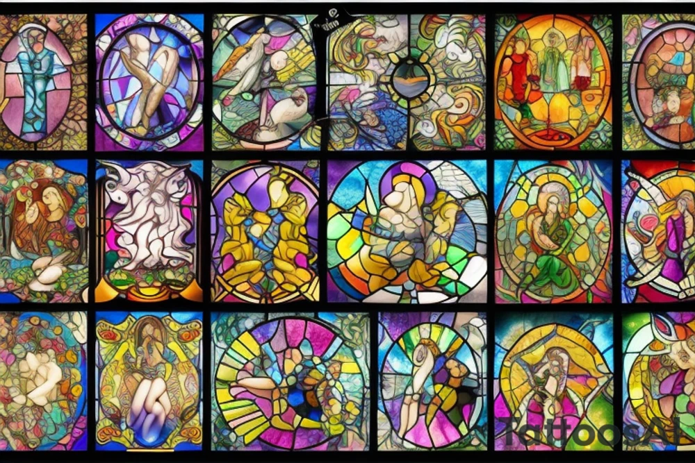 Stain glass window tattoo idea