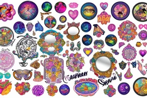 Circular ornate mirror tattoo idea