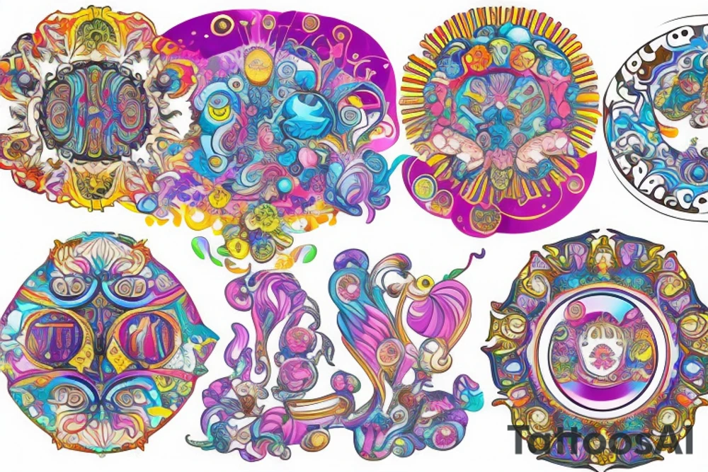 Circular ornate mirror tattoo idea