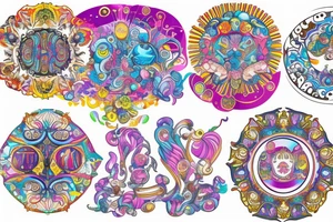 Circular ornate mirror tattoo idea