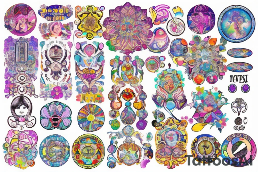 Circular ornate mirror tattoo idea