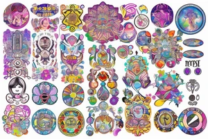 Circular ornate mirror tattoo idea