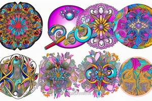 Circular ornate mirror tattoo idea