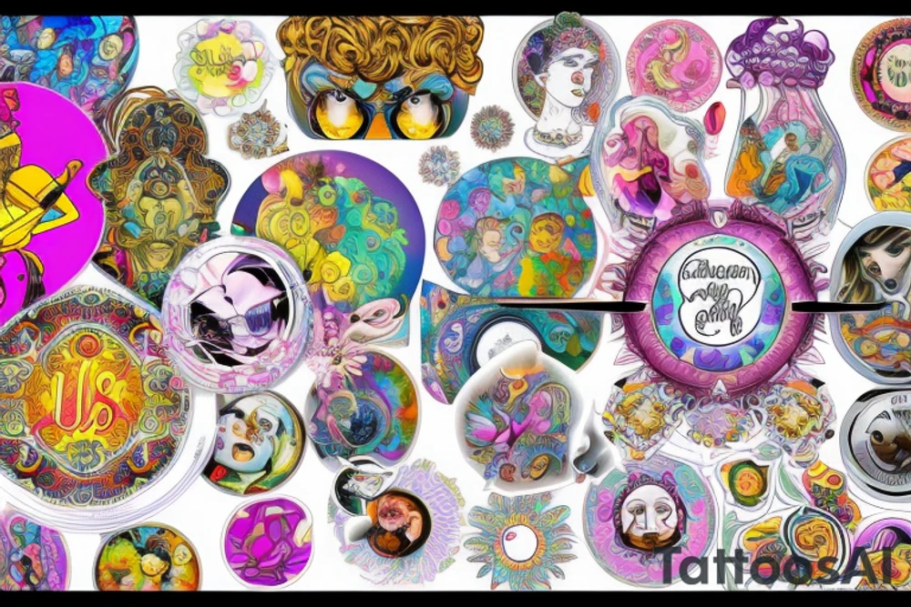 Circular ornate mirror tattoo idea