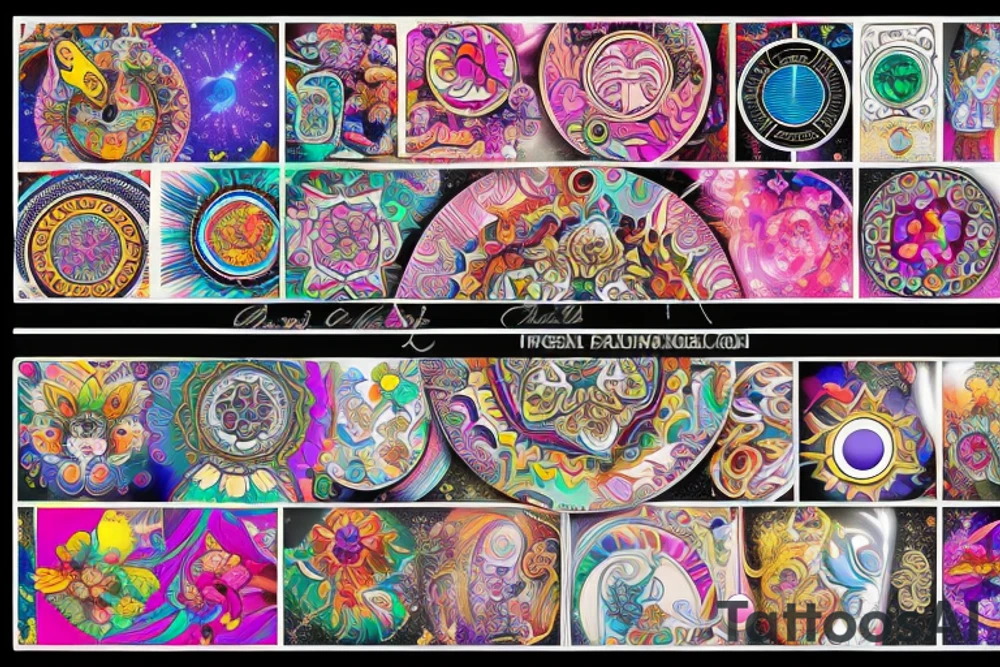 Circular ornate mirror tattoo idea
