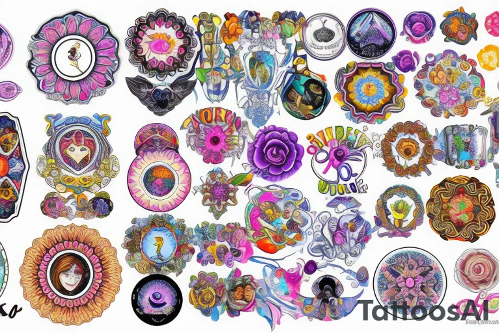 Circular ornate mirror tattoo idea