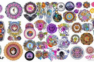 Circular ornate mirror tattoo idea