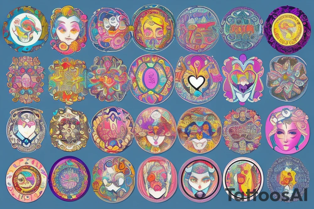 Circular ornate mirror tattoo idea