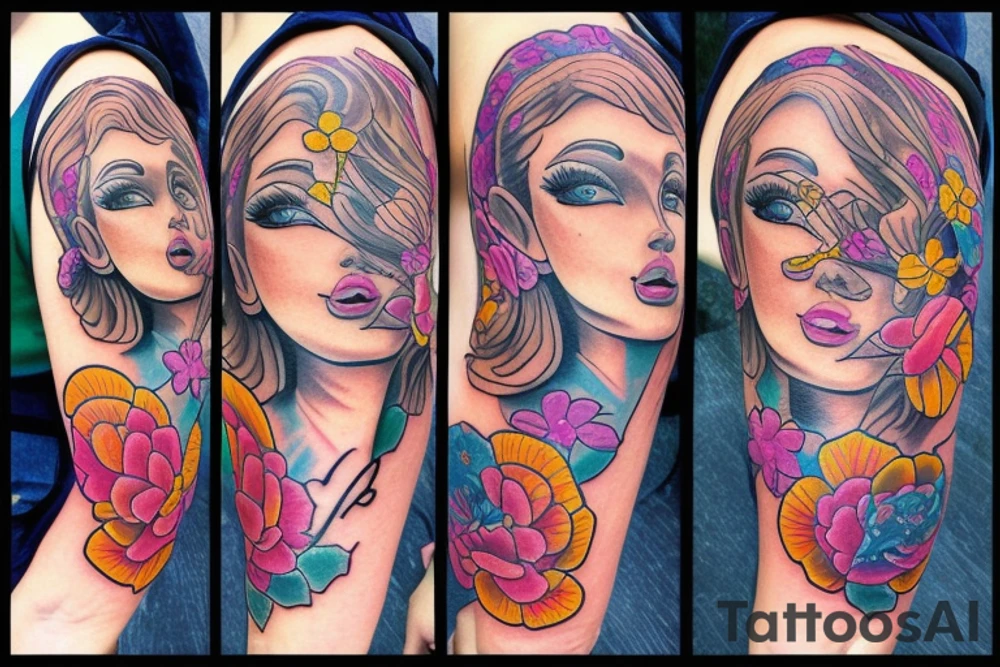 Woman statue tattoo idea