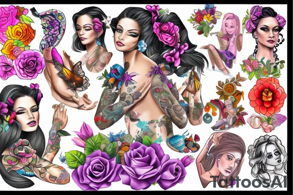 Woman statue tattoo idea