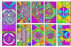Stained glass cactus tattoo idea