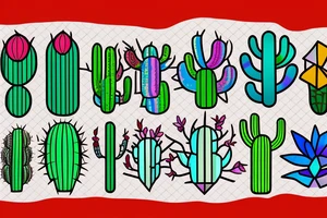 Stained glass cactus tattoo idea