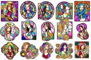 Stained glass woman tattoo idea