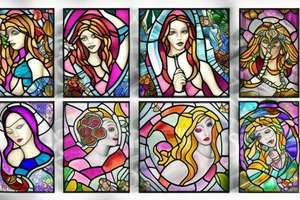 Stained glass woman tattoo idea